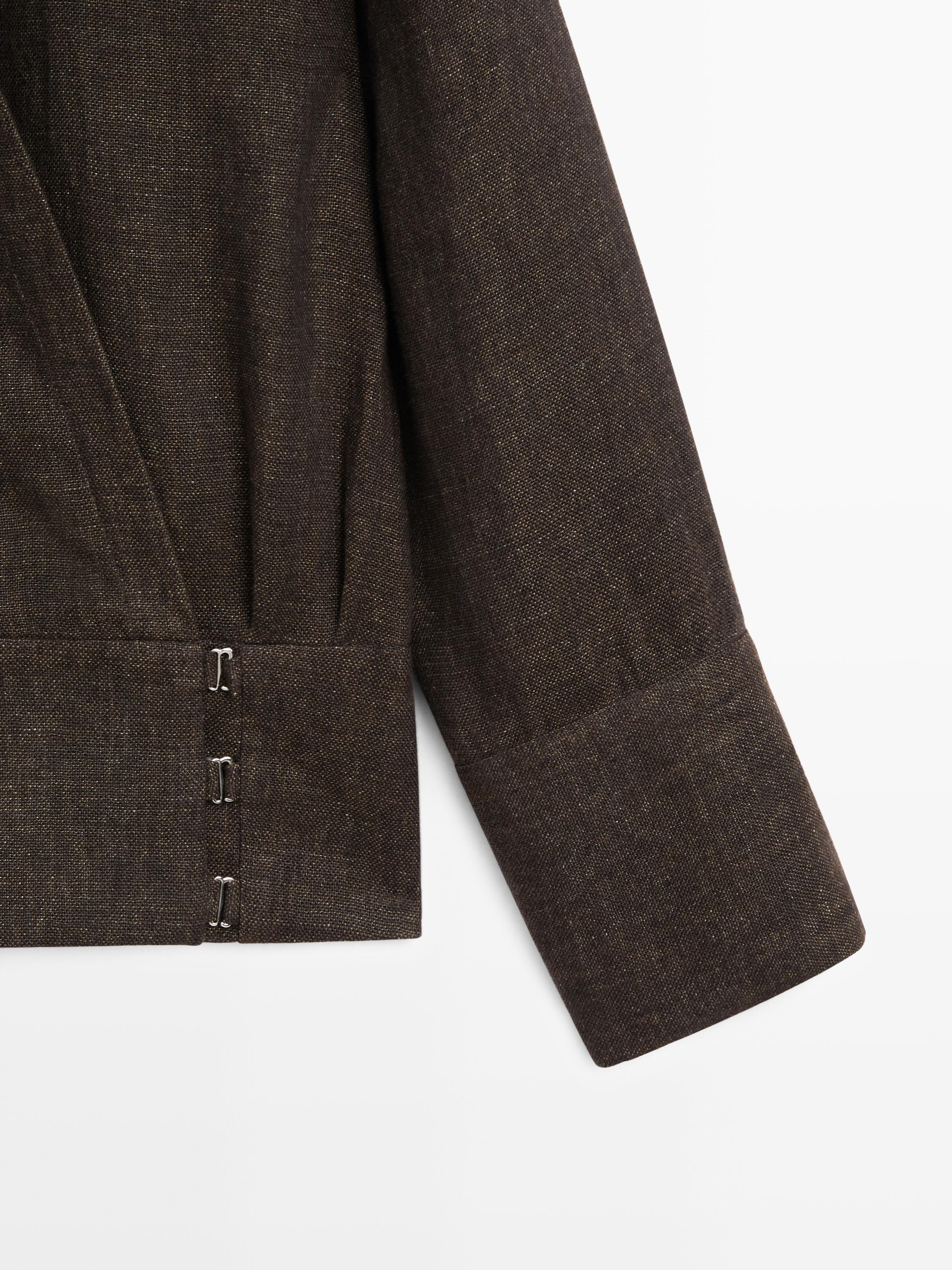 Total look melange linen overshirt